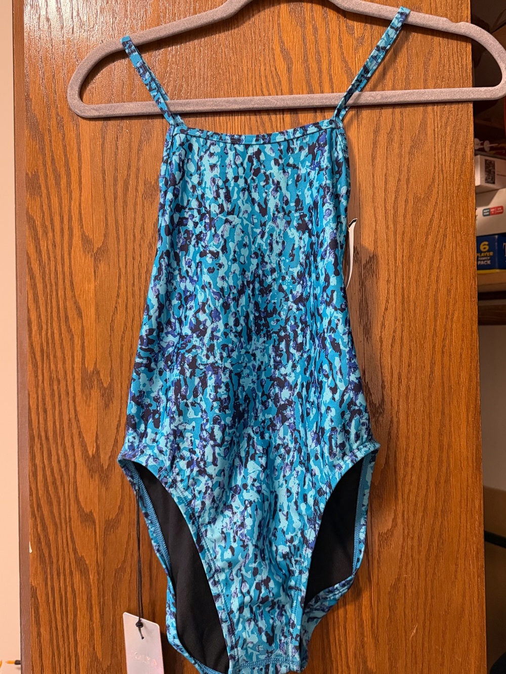 Jolyn Brandon Training Swimsuit — Blue Teal Ripley Pattern